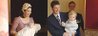 Princess Mary with Princess Isabella Henrietta Ingrid Magrethe being baptized today, HRH Crown Prins Frederik with Prins Christian. 1st July 2007 in Fredensborg Carstle Church