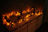 20061215: Diku Christmas dinner - Miniature Christmas snow landscape.